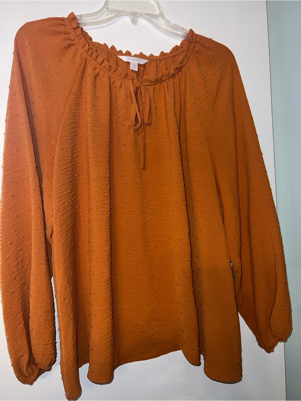 LC Lauren Conrad Rust Orange Peasant Blouse
